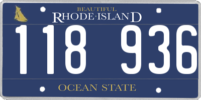RI license plate 118936