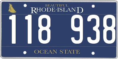 RI license plate 118938