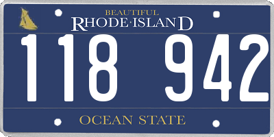 RI license plate 118942