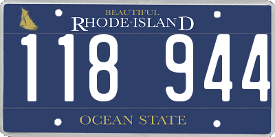 RI license plate 118944