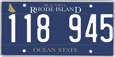 RI license plate 118945