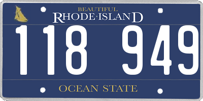 RI license plate 118949