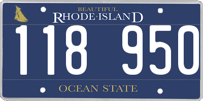 RI license plate 118950