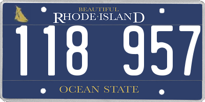 RI license plate 118957