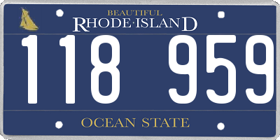 RI license plate 118959