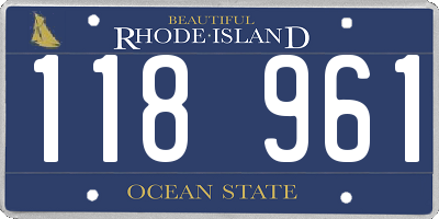 RI license plate 118961