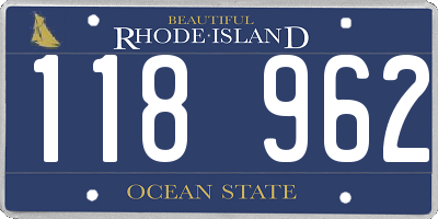 RI license plate 118962