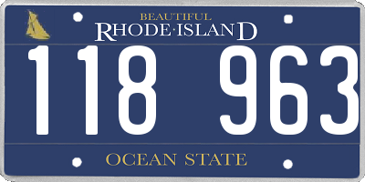 RI license plate 118963
