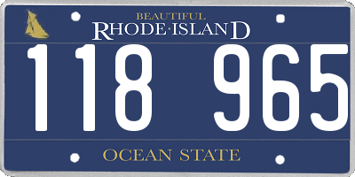 RI license plate 118965