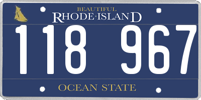 RI license plate 118967