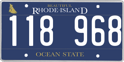 RI license plate 118968