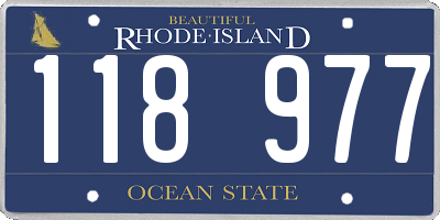 RI license plate 118977