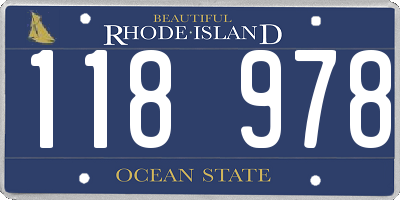 RI license plate 118978