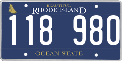 RI license plate 118980