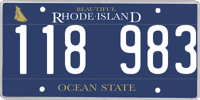 RI license plate 118983