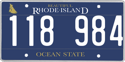 RI license plate 118984
