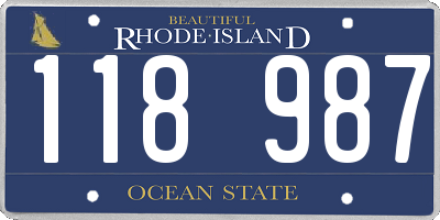 RI license plate 118987