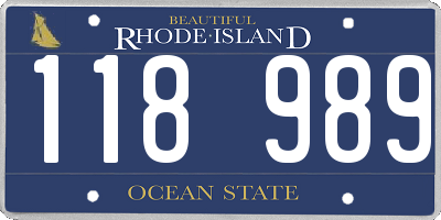 RI license plate 118989