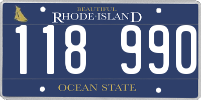 RI license plate 118990