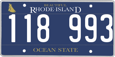 RI license plate 118993