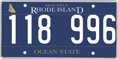 RI license plate 118996