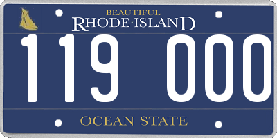 RI license plate 119000