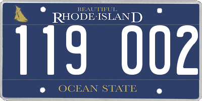 RI license plate 119002