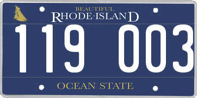 RI license plate 119003