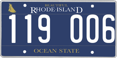 RI license plate 119006