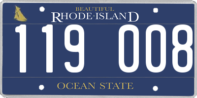 RI license plate 119008