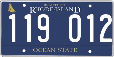 RI license plate 119012
