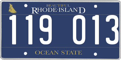 RI license plate 119013