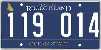 RI license plate 119014