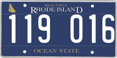 RI license plate 119016