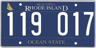 RI license plate 119017