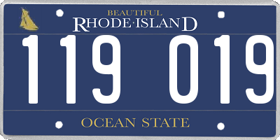 RI license plate 119019