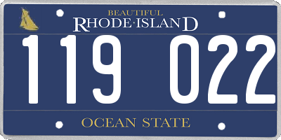 RI license plate 119022