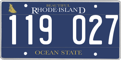 RI license plate 119027