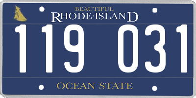 RI license plate 119031