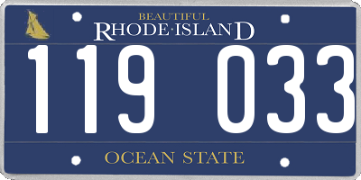 RI license plate 119033