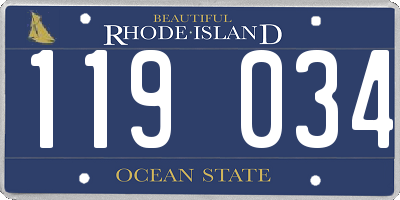 RI license plate 119034
