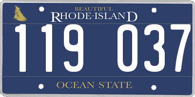 RI license plate 119037