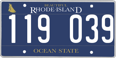 RI license plate 119039