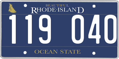 RI license plate 119040