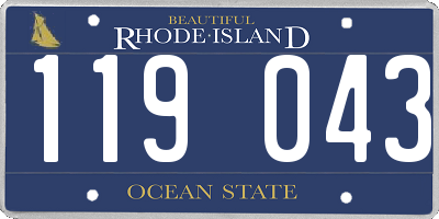 RI license plate 119043
