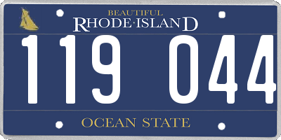 RI license plate 119044