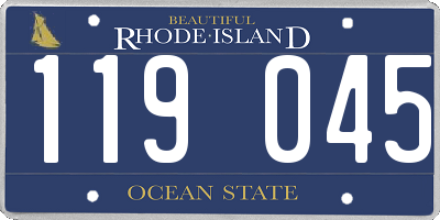 RI license plate 119045
