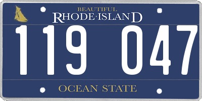 RI license plate 119047