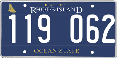 RI license plate 119062