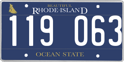 RI license plate 119063